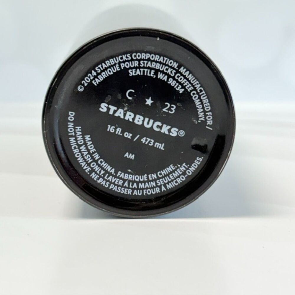 Starbucks 2024 Dark Green Tumbler 16 oz Siren Logo Travel Cup With Lid - Picture 8 of 11